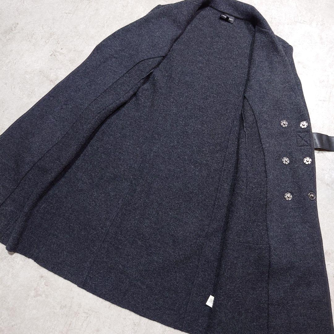 EMPORIO ARMANI レザーベルト付ウールコート L