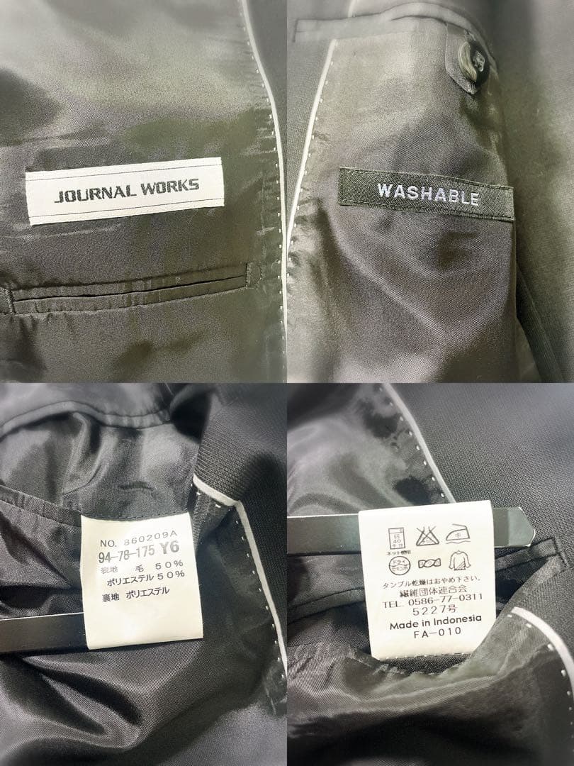 極美品 Journal Works 礼服 3ピース Y6 洗濯可 175 L