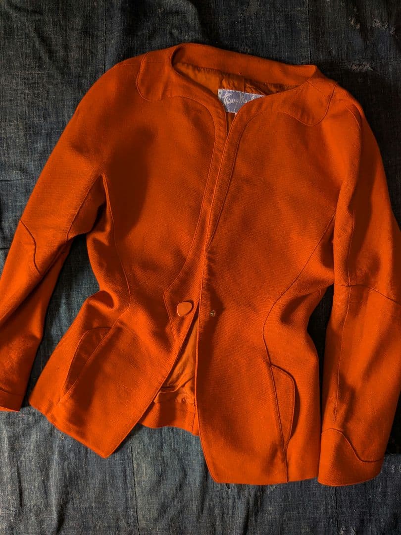 Thierry Mugler ノーカラーデザインジャケット 80s90s