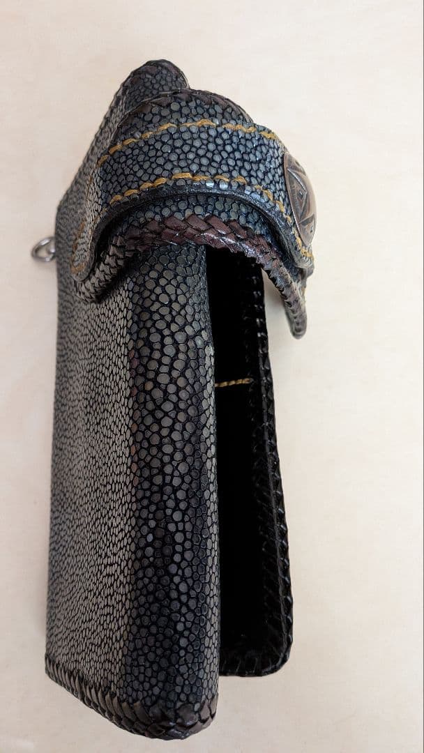 (*に様 エイ皮、ウォレットチェーン スターモチーフ、手作り貴重