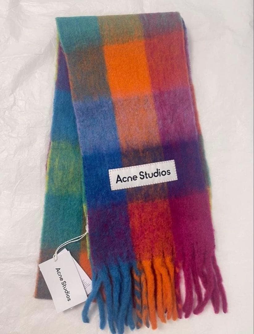 Acne Studios マルチカラーチェックマフラー 即日発送