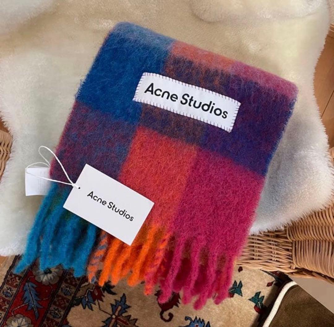Acne Studios マルチカラーチェックマフラー 即日発送