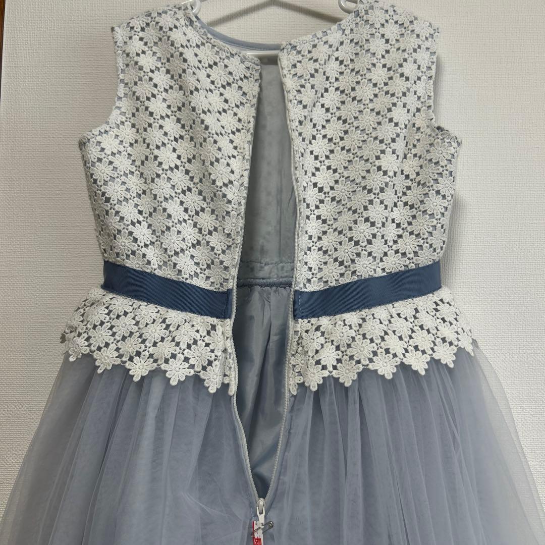 組曲　フォーマルドレス カーディガン付　ホワイト・ライトブルー