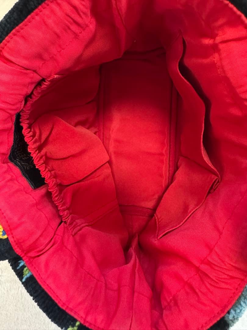 いちご美品FEILER ハイジ シュニール織り 手付き巾着 ハンドバッグ