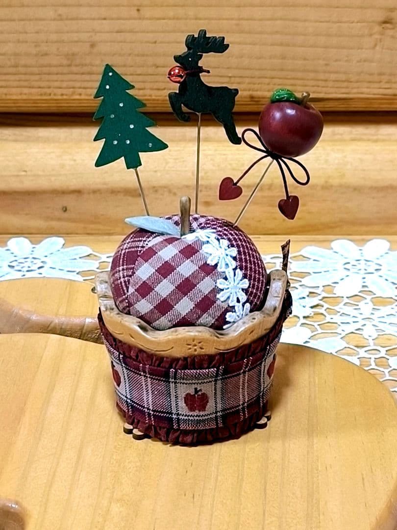⭐️アメリカンカントリー雑貨♥サンタさんからの贈り物★ෆまん丸りんごෆバスケット