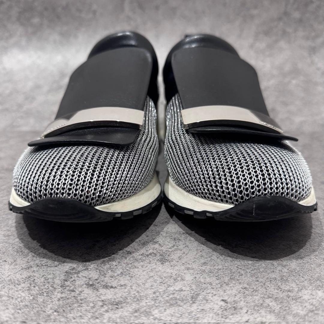 【極美品】Sergio Rossi SR1 39 グリッター　スニーカー　黒×銀