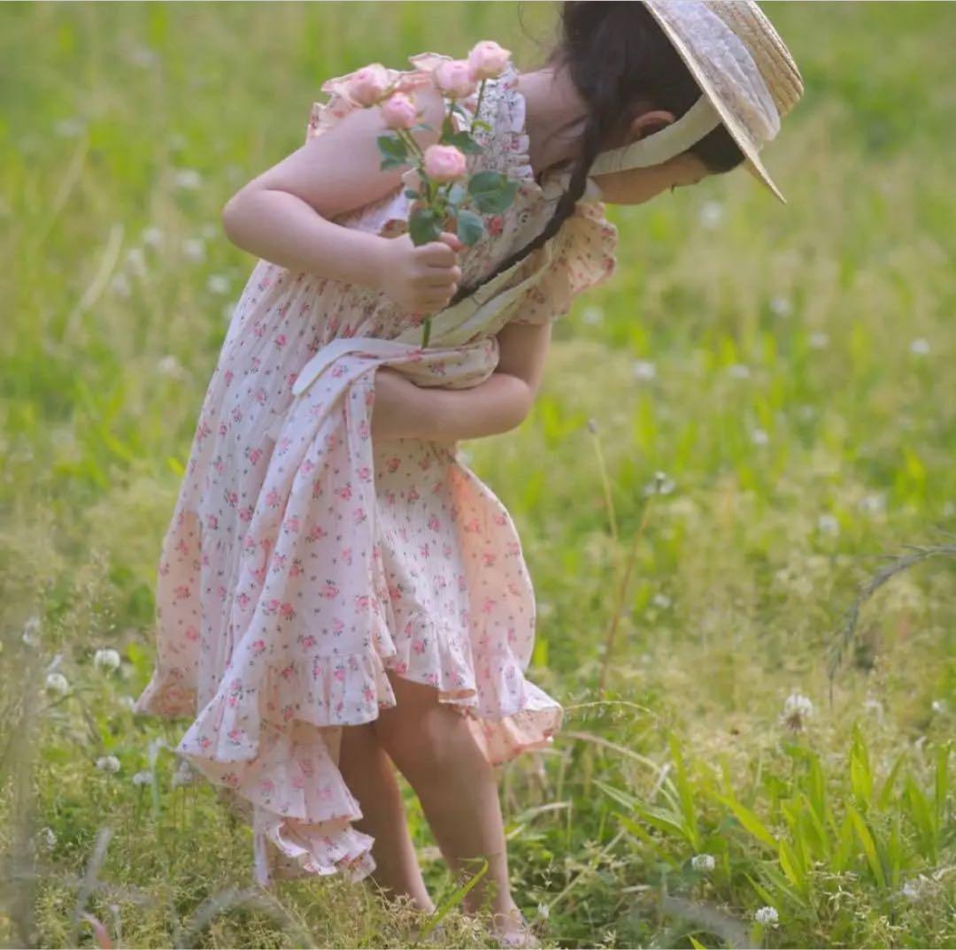 未開封新品8y ②Ibiza Dress roosa bloom print