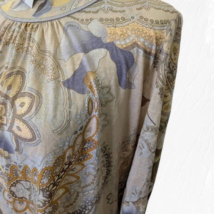 【未使用】LEONARD レオナール ワンピース 花柄 長袖 L