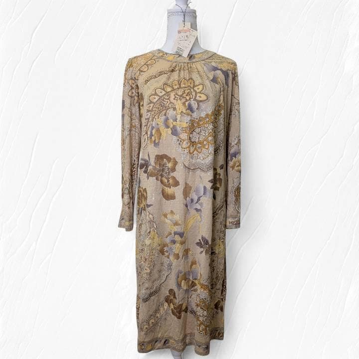 【未使用】LEONARD レオナール ワンピース 花柄 長袖 L