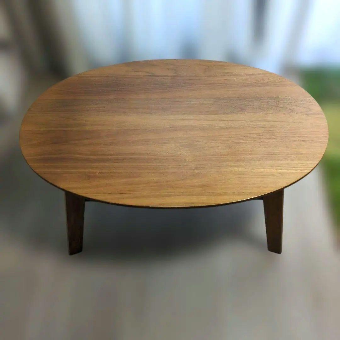 カリモク　センターテーブル　楕円形ウォールナットナチュラルカラー　北欧