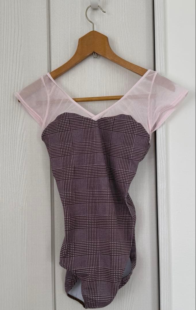 Stina レオタードtype H half sleeve / グレンチェック