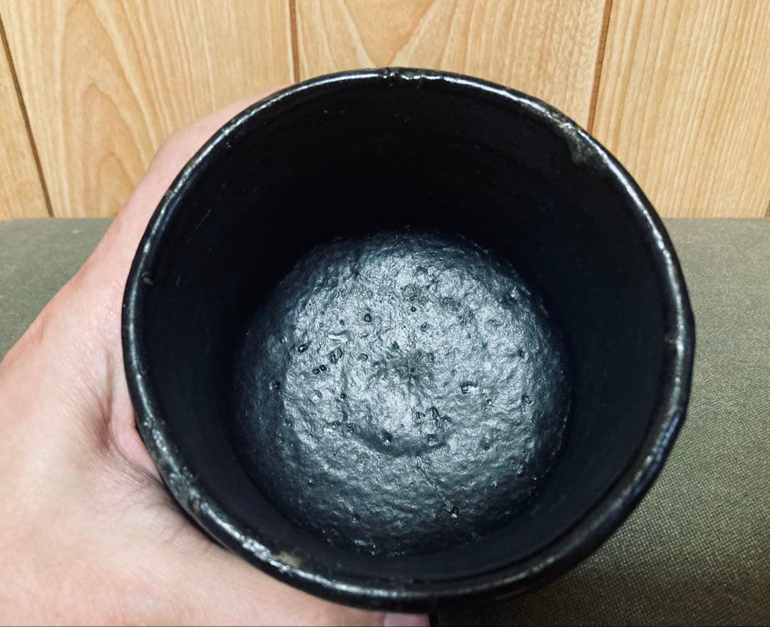 本物保証　丸田宗彦 唐津 黒織部茶碗 (検索 細川護煕 中川自然坊