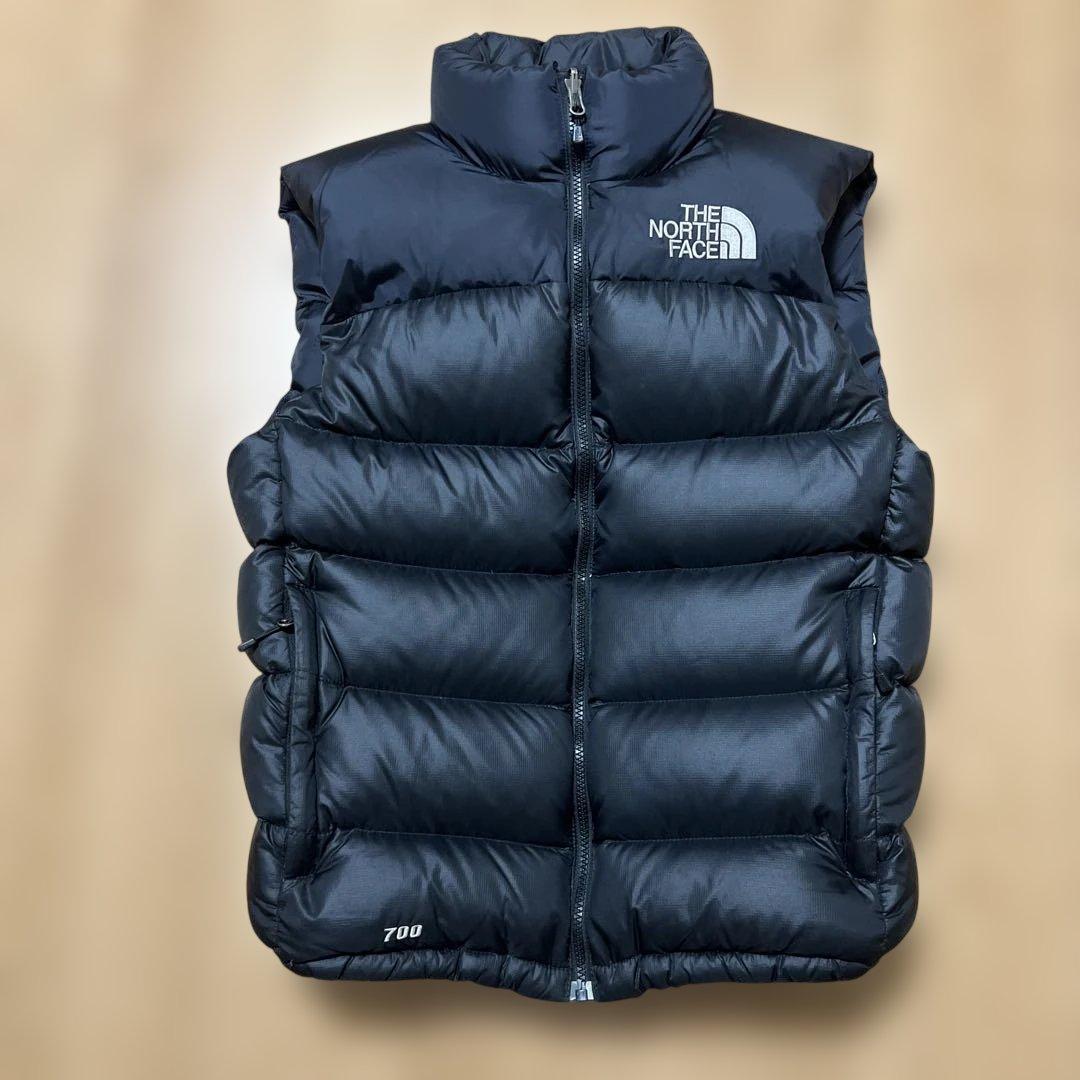 s*1様 ノースフェイス　マットブラックヌプシダウンベスト700フィル