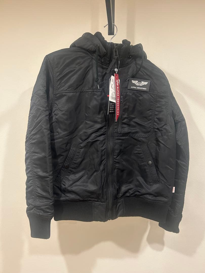 ALPHA 完売品 未使用MA-1 フーテッド リブ ジャケット ブラック