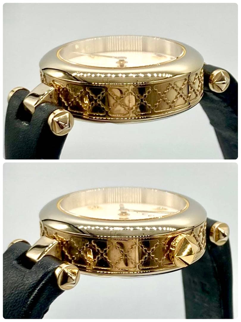 【稼動】 グッチ 腕時計 141.5 ディアマンティッシマン 4Pダイヤ シェル