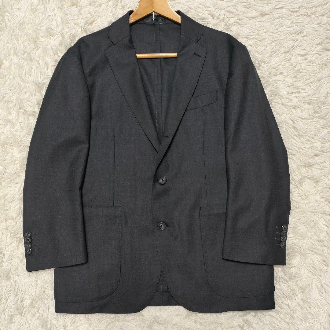 【美品】スーパー150S　カノニコ　スーツ　シングル　段返り　グレー　XL位