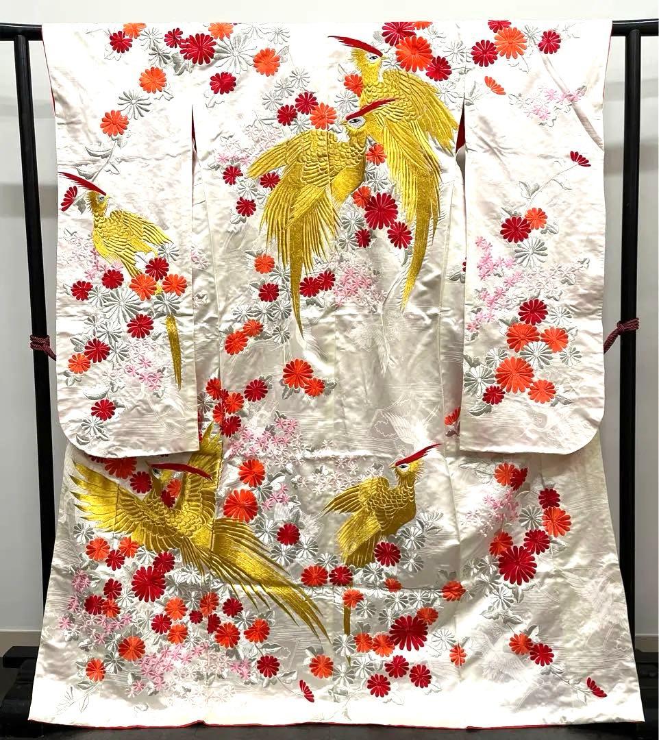 ◼️白地掛下　豪華　金銀糸刺繍　リメイクにも