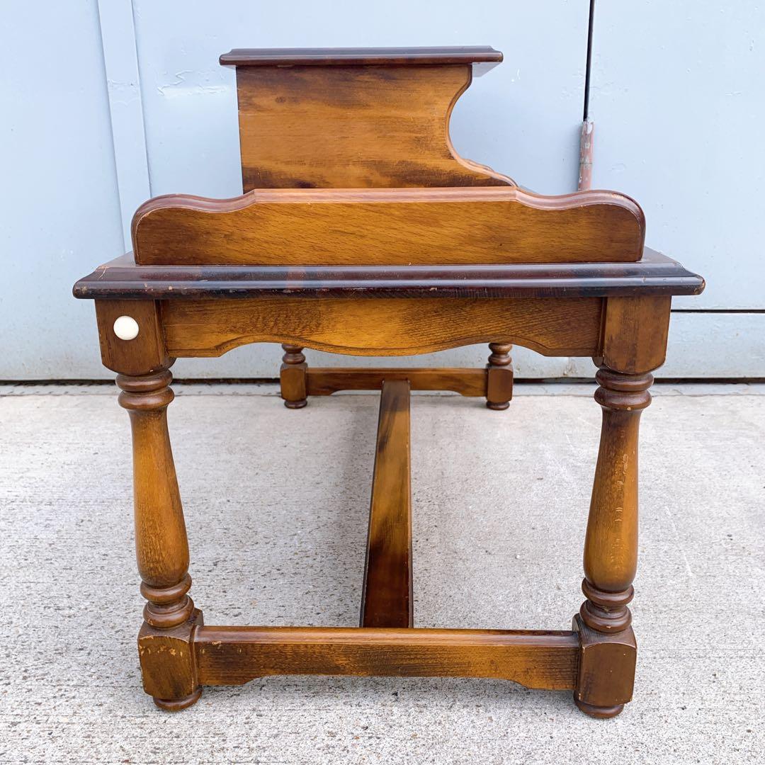 【送料込み】karimoku カリモク テレフォンベンチ 木製 アンティーク家具