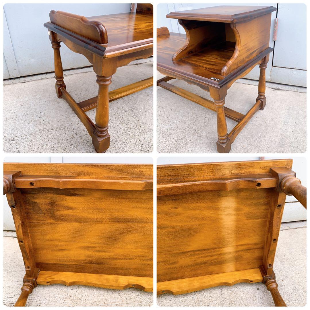 【送料込み】karimoku カリモク テレフォンベンチ 木製 アンティーク家具