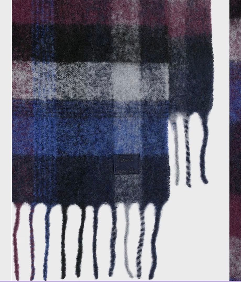 【新品】ポールスミス　メンズ　メリノウールチェックマフラー