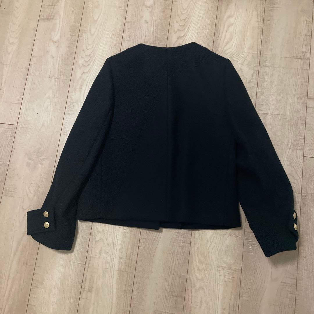 ブラック　ノーカラージャケット サイズ2