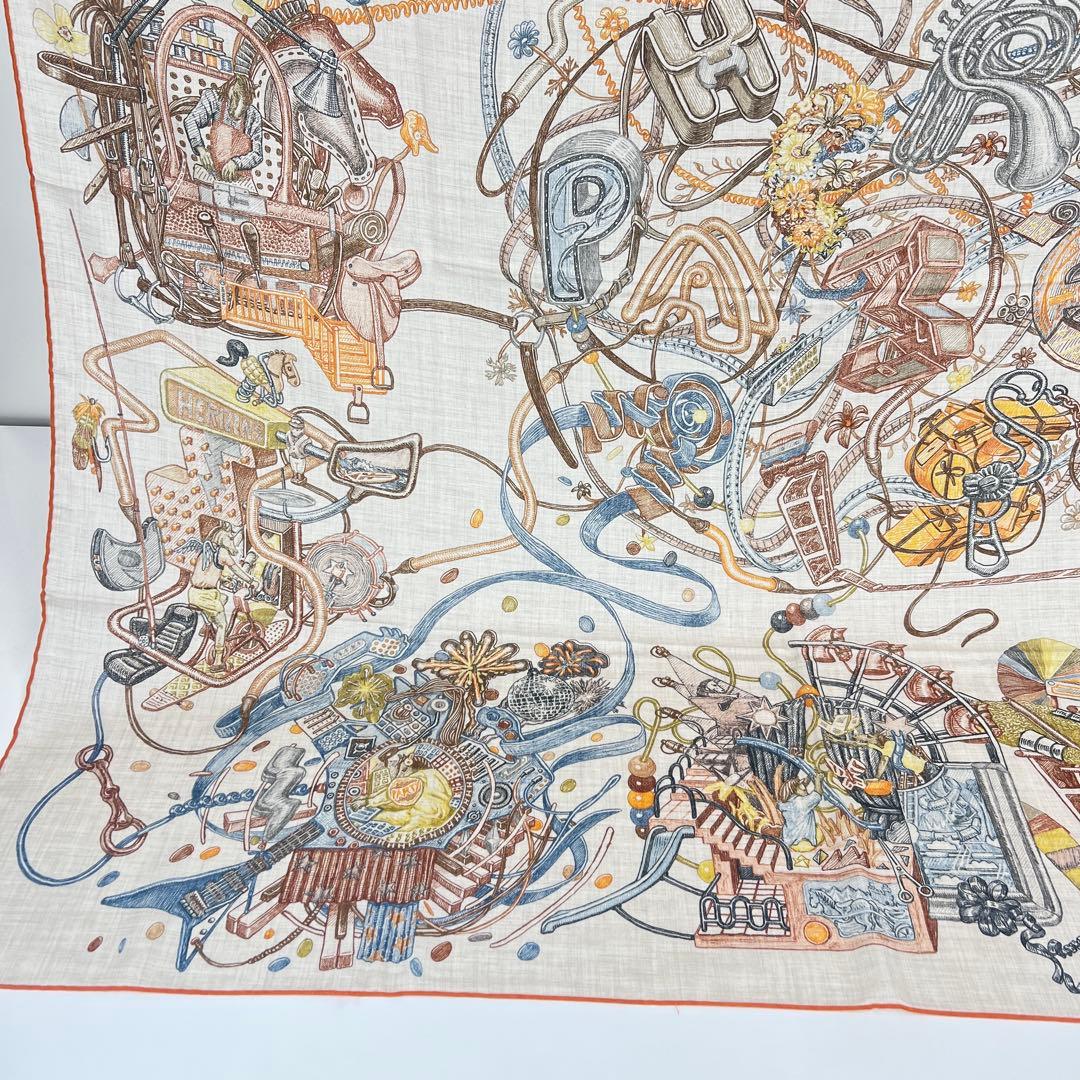 新品未使用 HERMES エルメス ショール エルメスの世界 ナチュレ オレンジ