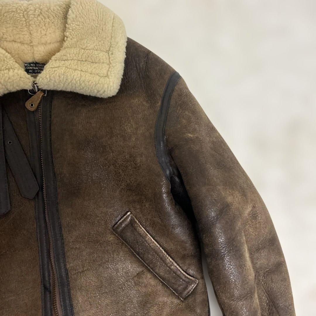USA製 AVIREX ムートンフライトジャケット ボア 羊革 B3 38 秋冬