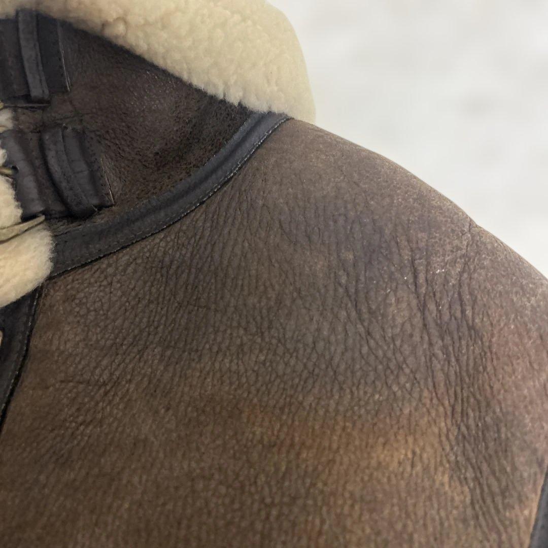 USA製 AVIREX ムートンフライトジャケット ボア 羊革 B3 38 秋冬