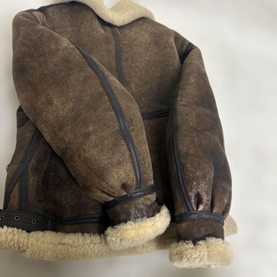 USA製 AVIREX ムートンフライトジャケット ボア 羊革 B3 38 秋冬