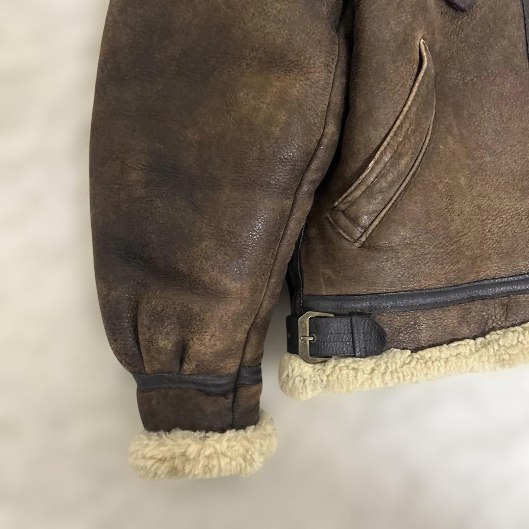 USA製 AVIREX ムートンフライトジャケット ボア 羊革 B3 38 秋冬