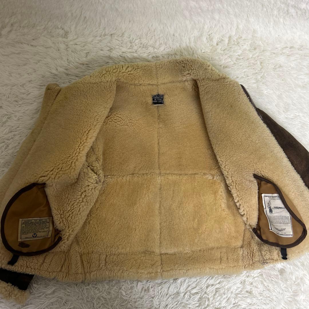 USA製 AVIREX ムートンフライトジャケット ボア 羊革 B3 38 秋冬