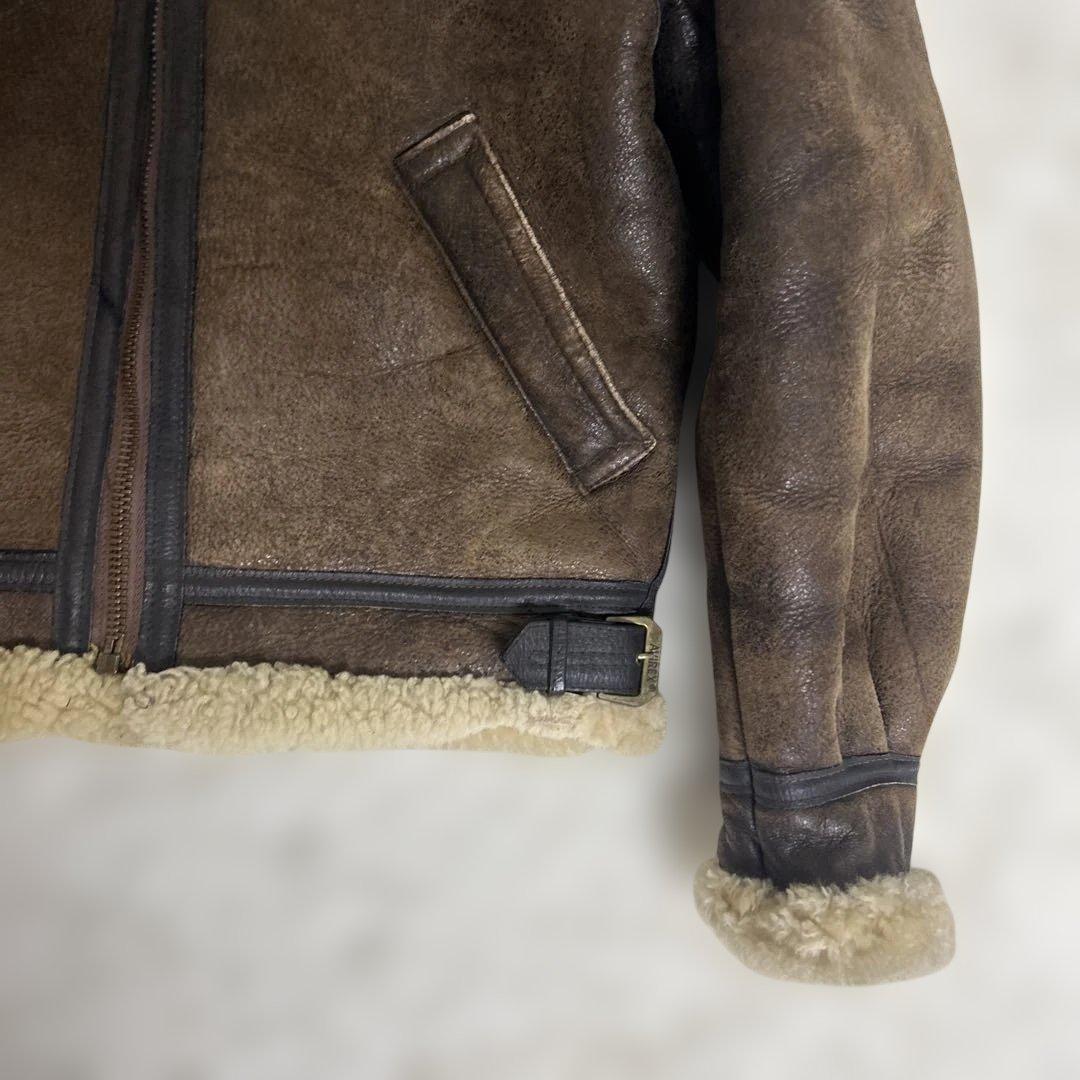 USA製 AVIREX ムートンフライトジャケット ボア 羊革 B3 38 秋冬