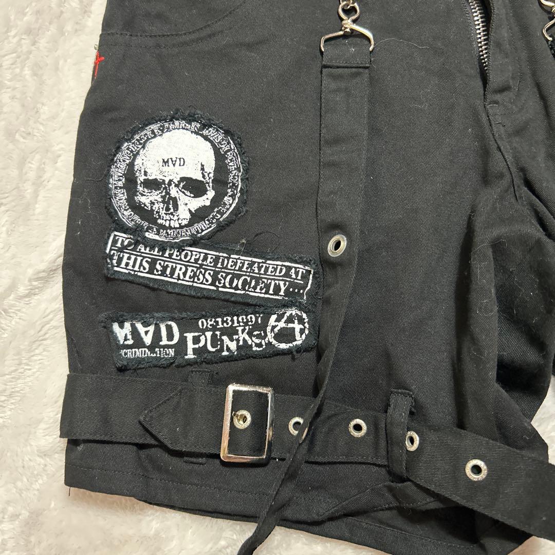 mad punks ボンテージ パンツ パンク グランジ スカル y2k 黒