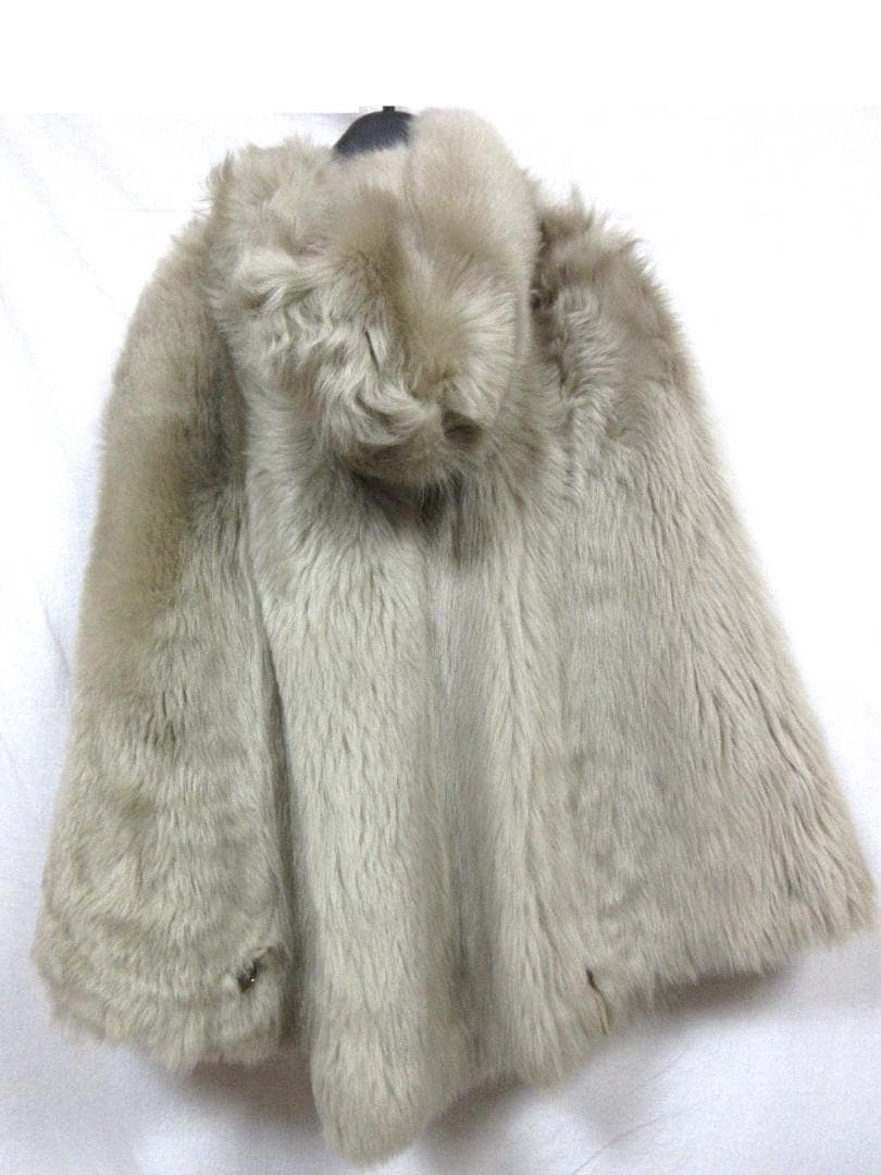 羊革　ムートン　毛皮　リーバーシブル　ポンチョ