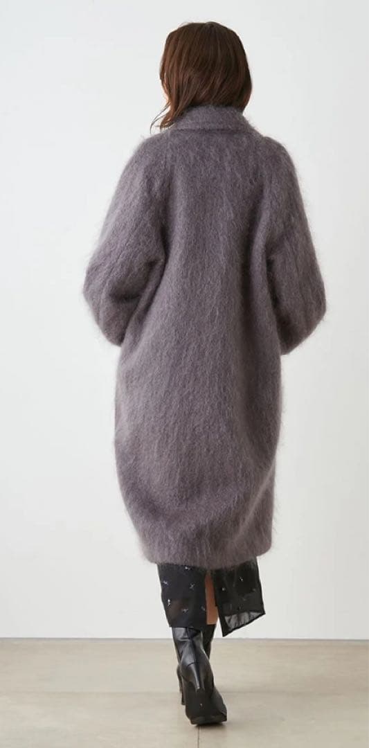 SNIDEL シャギーロングコート ホワイト 1 ファー キレイめ 上品 大人