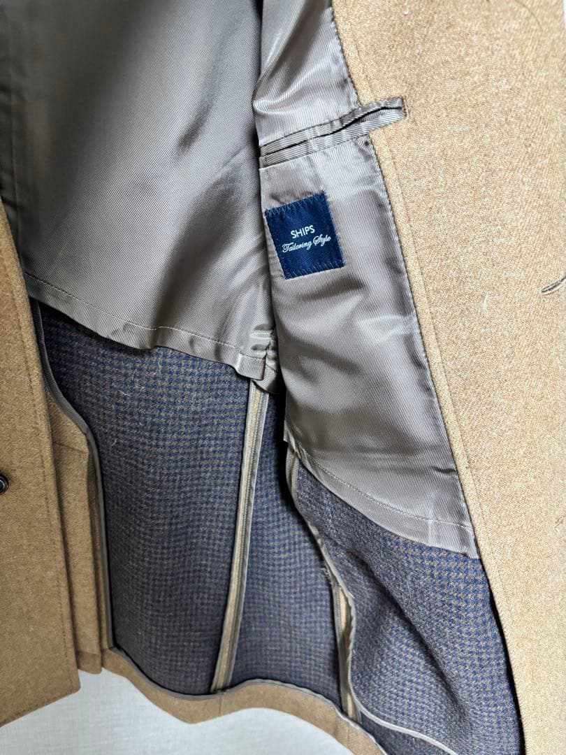 【美品】SHIPS／シップス　ダブルフェイスメルトンカーコート