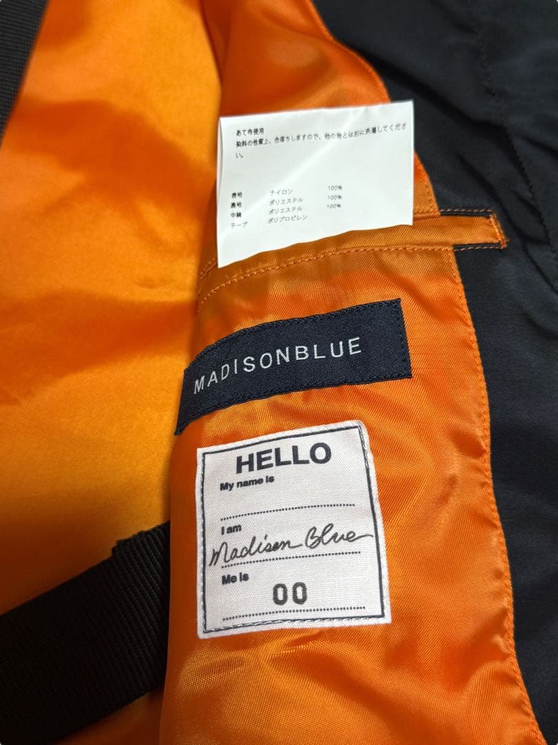 MADISON BLUE 中綿コート ブラック オレンジ