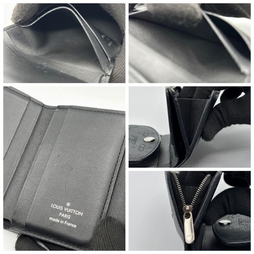 極美品 現行 ルイヴィトン マヒナ イリスXS 三つ折り財布 ノワール 黒