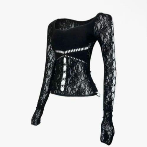 トップス theredthread ruched sculpt body lace