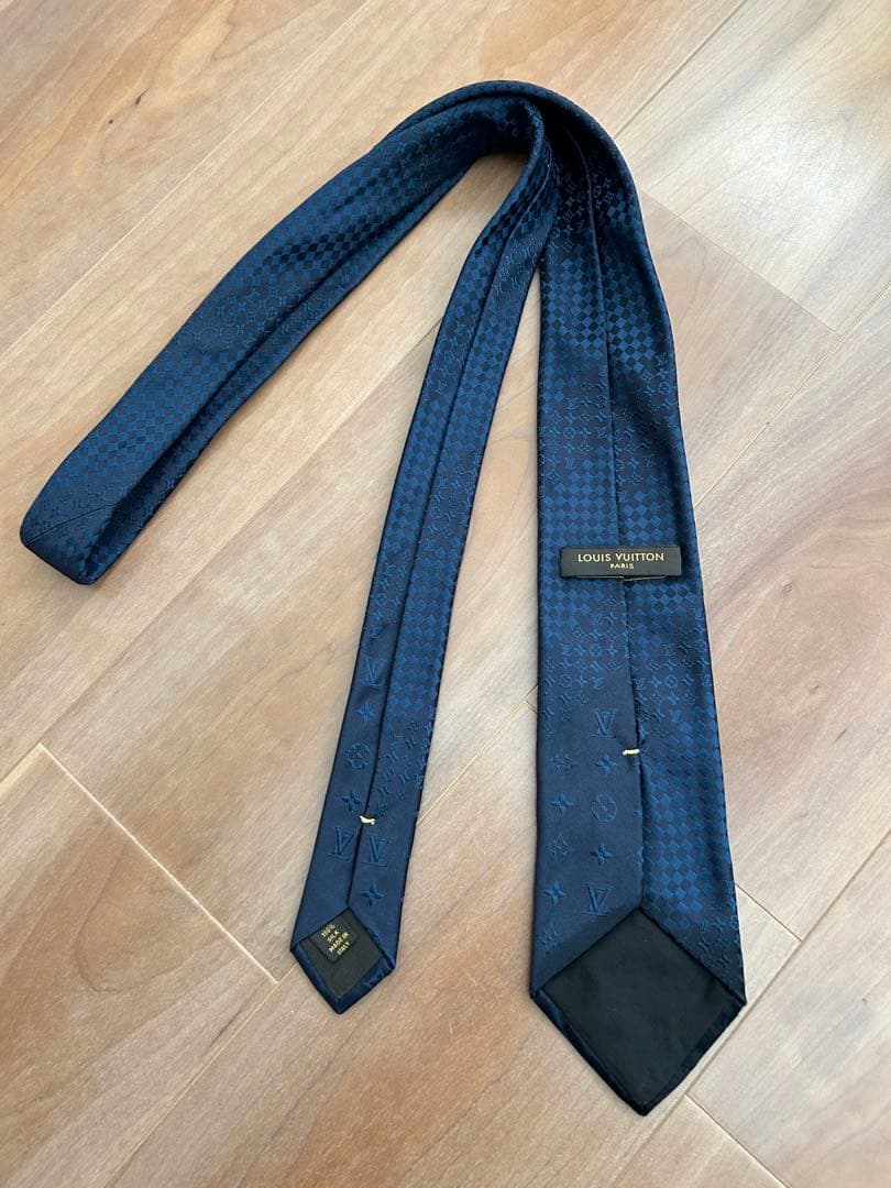 ■【美品】ヴィトン　ネクタイ　紺　ミックスモノグラム