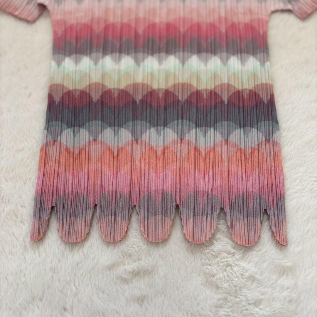 新品同様　プリーツプリーズ　イッセイミヤケ　カットソー　トップス　総柄