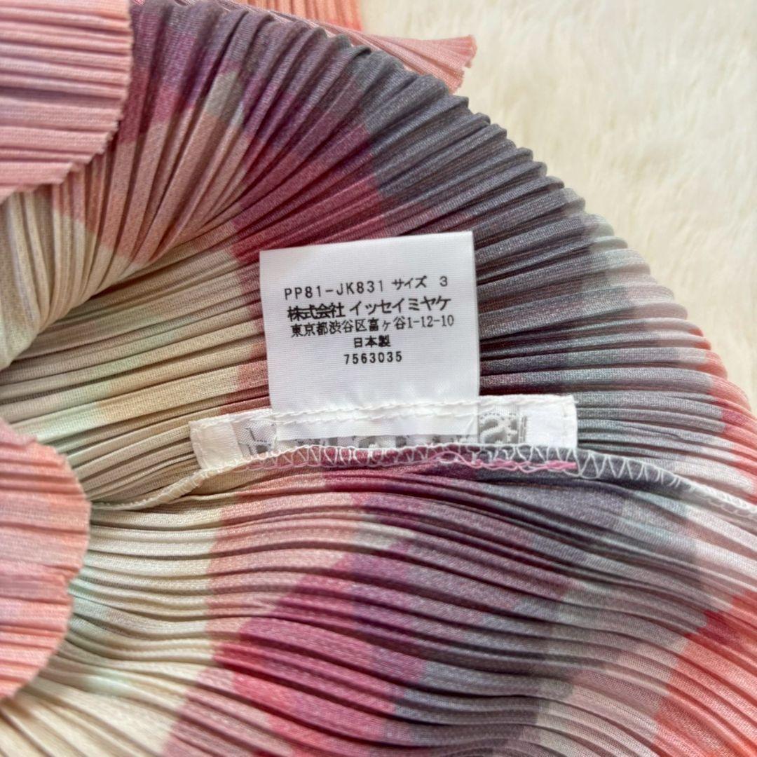 新品同様　プリーツプリーズ　イッセイミヤケ　カットソー　トップス　総柄