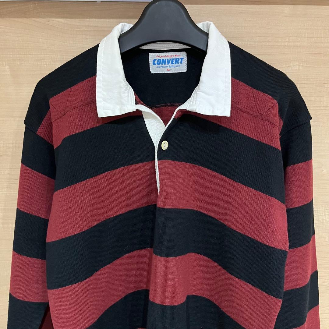 80s-90s CONVERT コンバート ラガーシャツ ボーダー 早大カラー