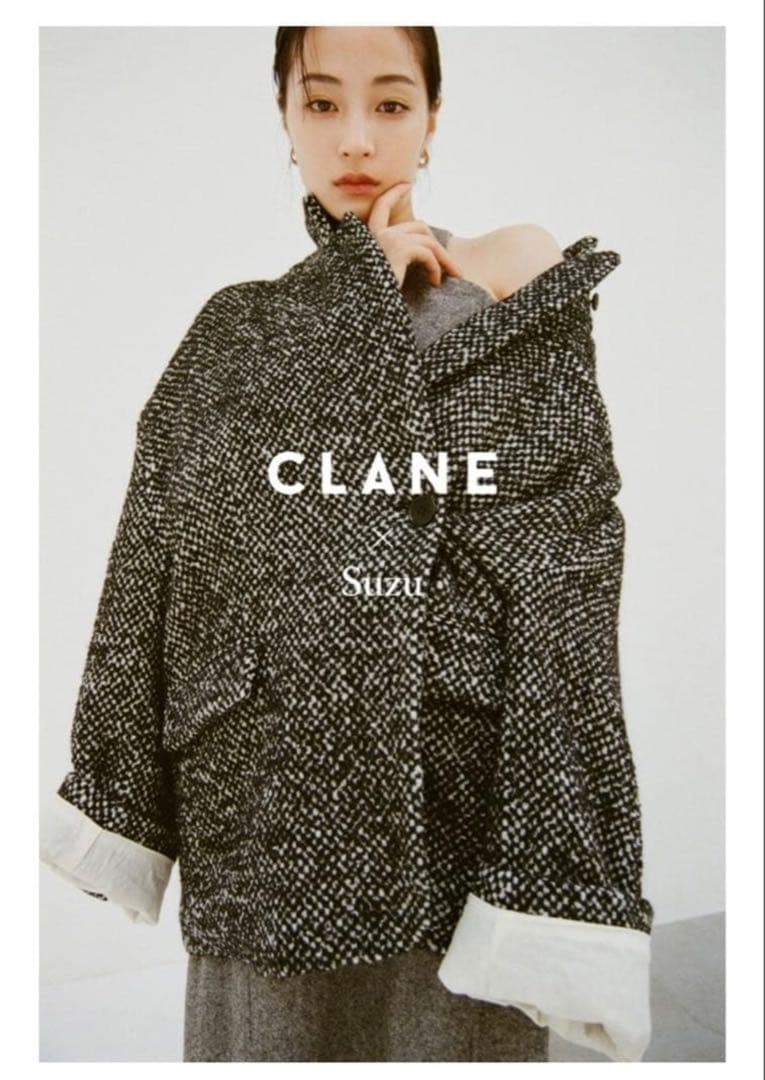 CLANE テーラードジャケット ブラック・ホワイト