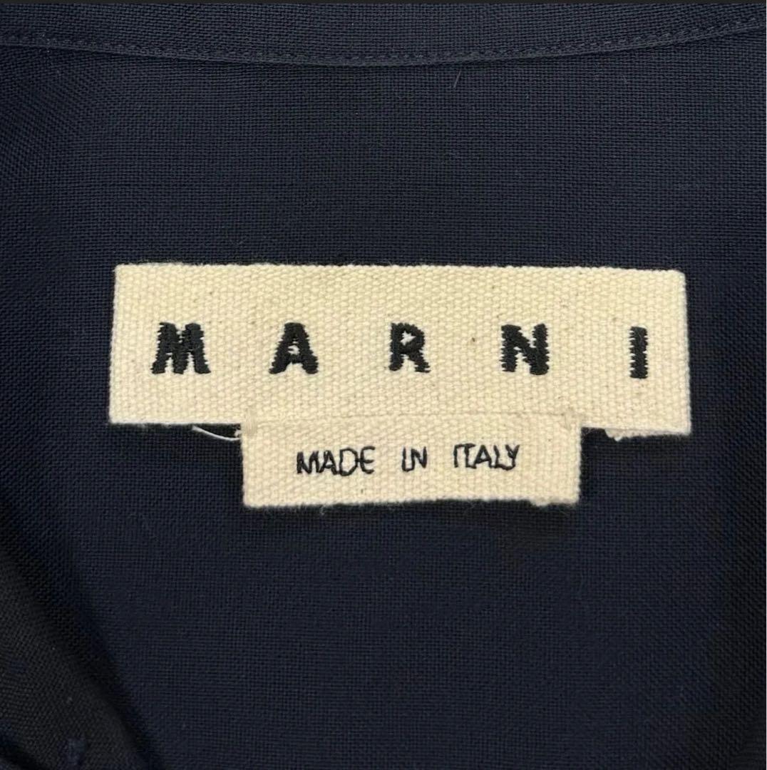 MARNI マルニ トロピカルウール ロゴ刺繍 ボーリングシャツ 44
