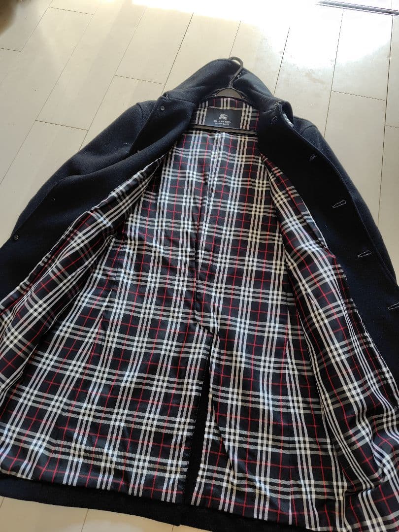 極美品バーバリーブラックレーベル　ナポレオンマリンコート　М　ブラック　カシミヤ