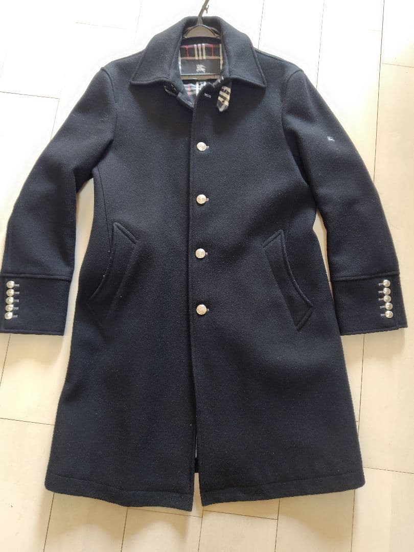 極美品バーバリーブラックレーベル　ナポレオンマリンコート　М　ブラック　カシミヤ
