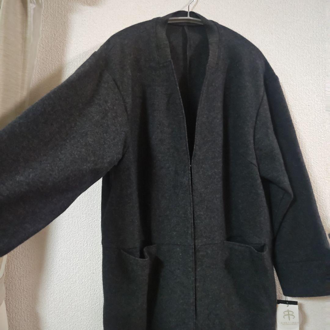 Aga×NORITAKE 圧縮ウールジョーゼットノーカラーコート