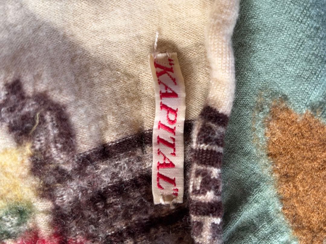 希少！KAPITAL 縮絨ウールストール　　エンジェル&インディアン&馬