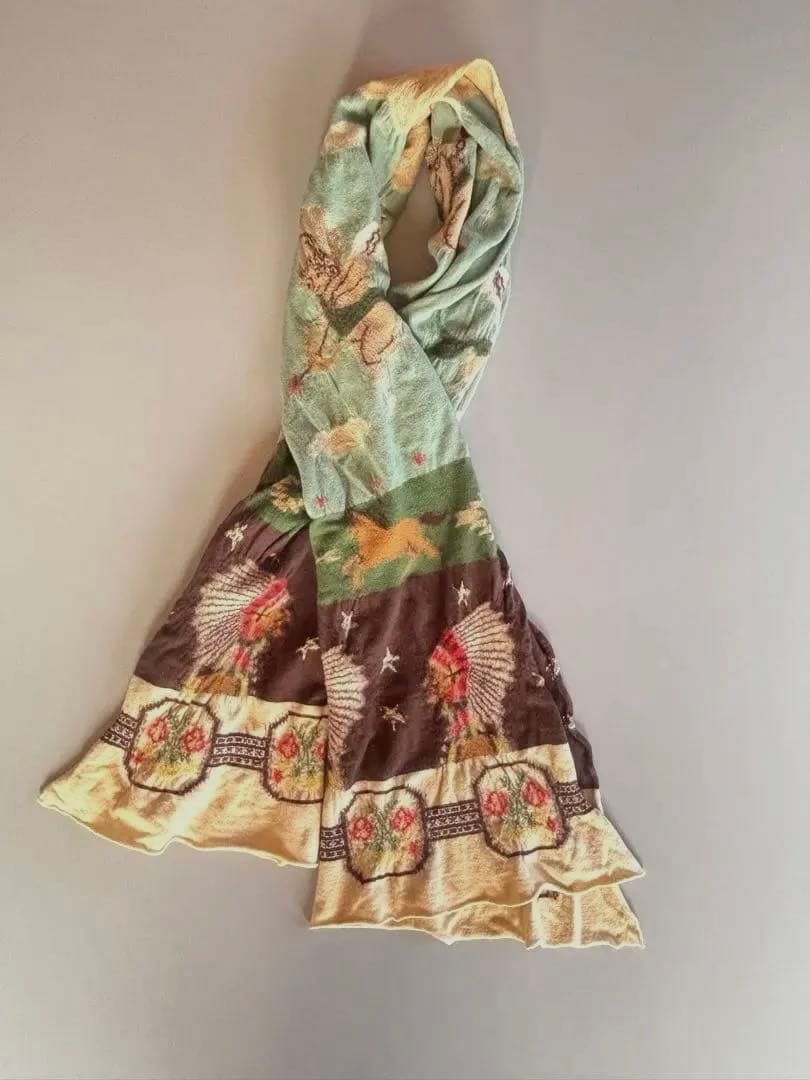 希少！KAPITAL 縮絨ウールストール　　エンジェル&インディアン&馬